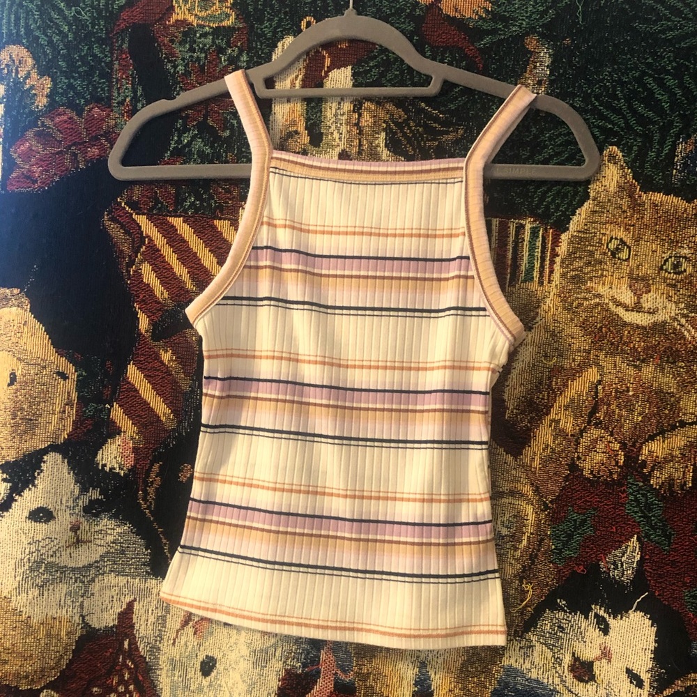 Mudd stripe halter tank
